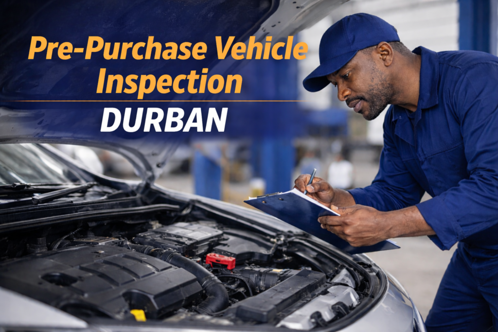 Mobile mechanic doing a pre-purchase vehicle inspection in Durban