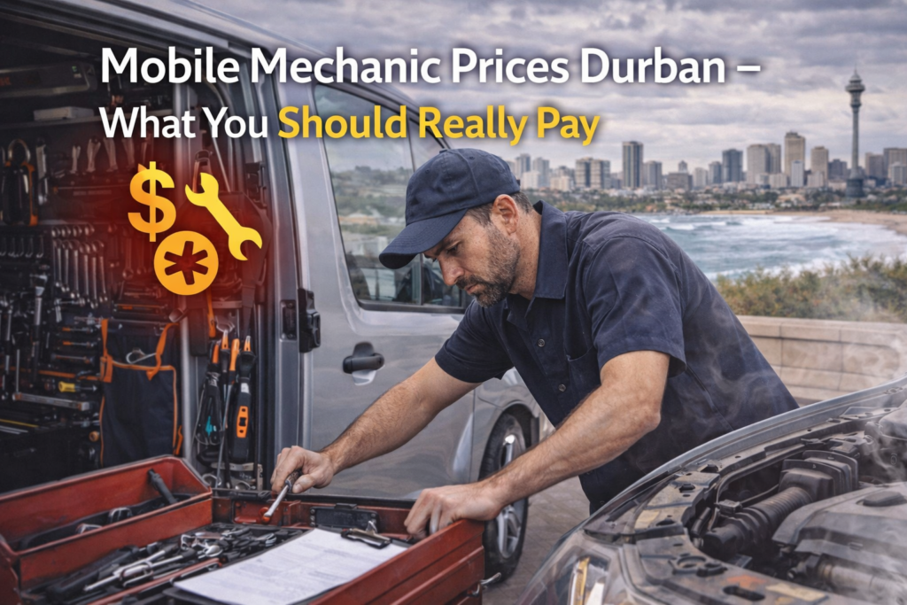 Mobile mechanic providing car repair quote in Durban